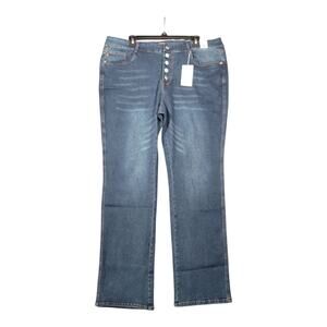 Judy Blue Los Angeles Dark Wash High Waist Button Fly Denim Jeans Women's Sz 16W